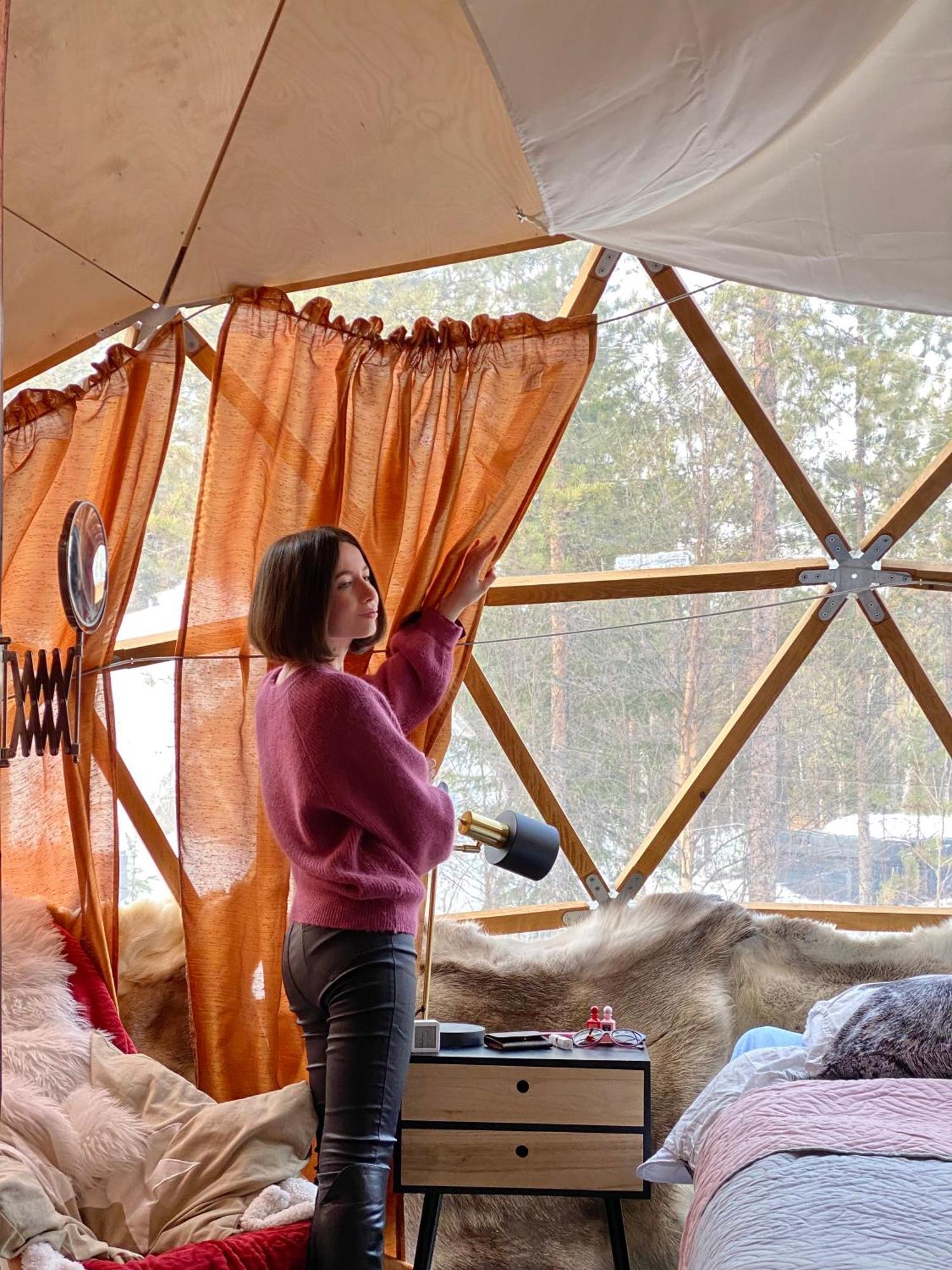 Aurora Igloo Fireplace-Heated Tents In A Secret Forest With Private Jacuzzi And Shared Sauna Bathroom And Dog Friendly Rovaniemi Dış mekan fotoğraf